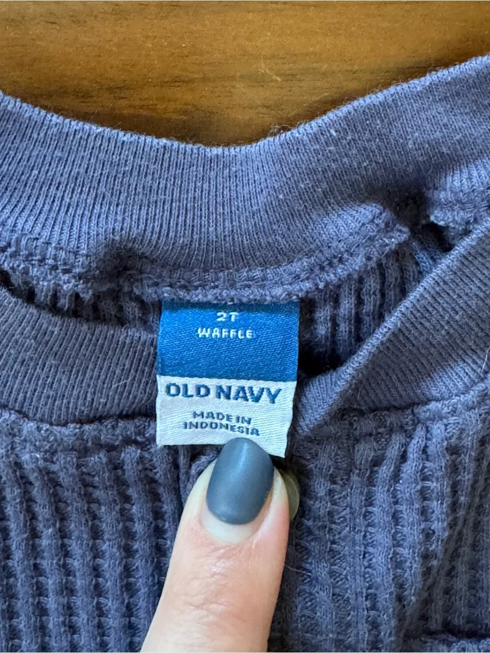 Old Navy Colorblock Waffle Henley - Navy, Cream & Light Blue